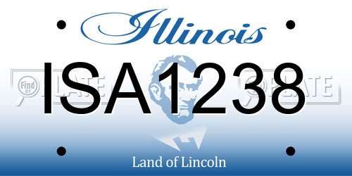 ISA1238 Illinois License Plate