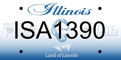 ISA1390 Illinois License Plate