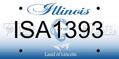 ISA1393 Illinois License Plate