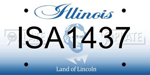 ISA1437 Illinois License Plate