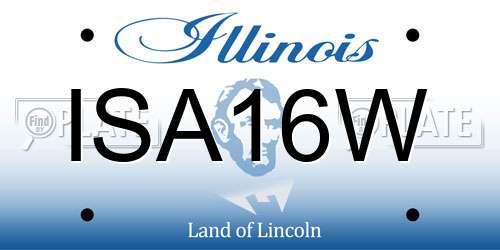 ISA16W Illinois License Plate