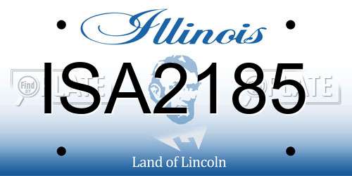 ISA2185 Illinois License Plate