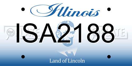 ISA2188 Illinois License Plate