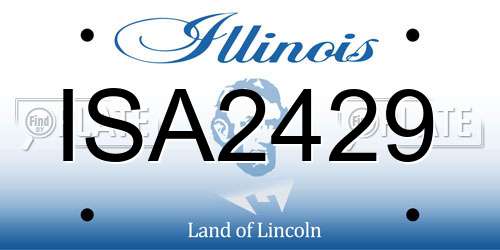 ISA2429 Illinois License Plate