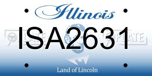 ISA2631 Illinois License Plate