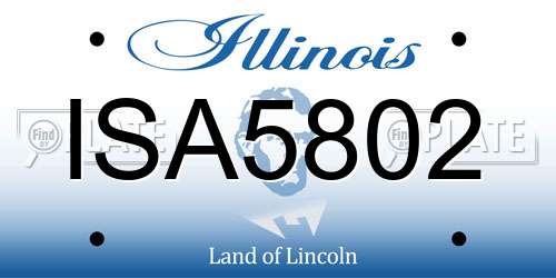 ISA5802 Illinois License Plate