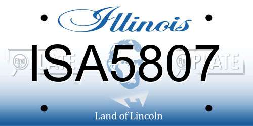 ISA5807 Illinois License Plate