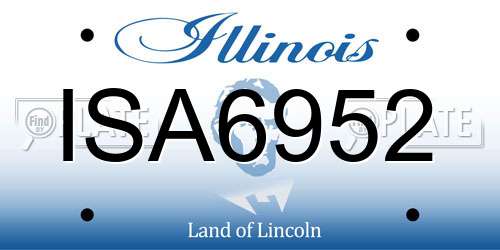 ISA6952 Illinois License Plate