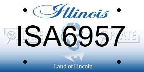 ISA6957 Illinois License Plate
