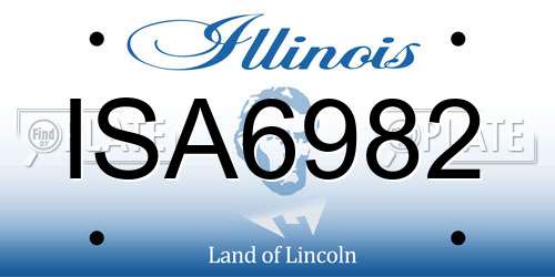 ISA6982 Illinois License Plate