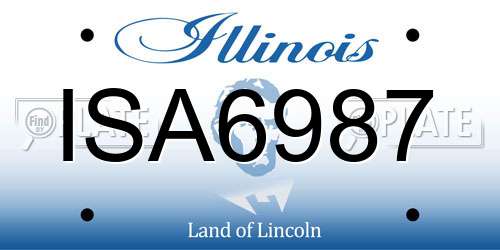 ISA6987 Illinois License Plate