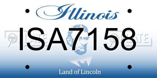 ISA7158 Illinois License Plate