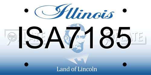 ISA7185 Illinois License Plate