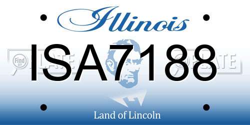 ISA7188 Illinois License Plate