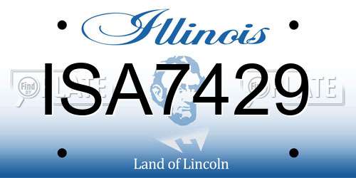 ISA7429 Illinois License Plate