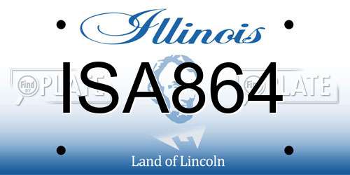 ISA864 Illinois License Plate