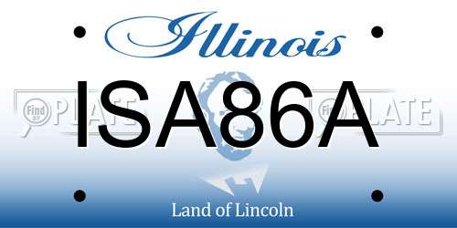 ISA86A Illinois License Plate