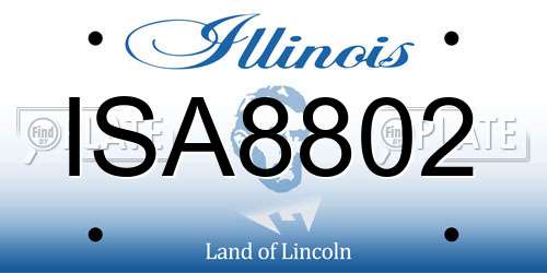 ISA8802 Illinois License Plate
