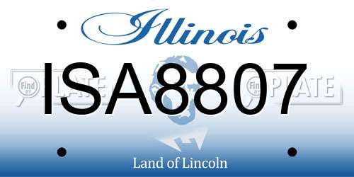 ISA8807 Illinois License Plate
