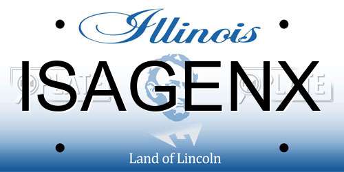 ISAGENX Illinois License Plate
