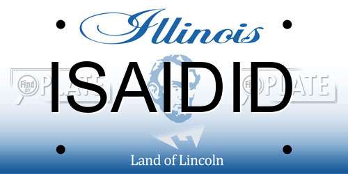 ISAIDID Illinois License Plate