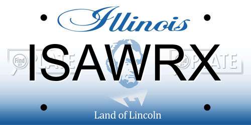 ISAWRX Illinois License Plate