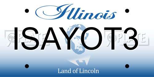 ISAYOT3 Illinois License Plate