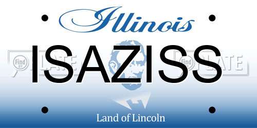 ISAZISS Illinois License Plate