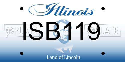ISB119 Illinois License Plate