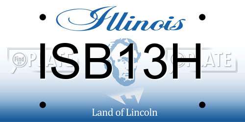 ISB13H Illinois License Plate