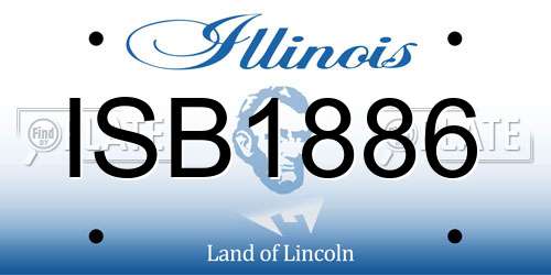 ISB1886 Illinois License Plate