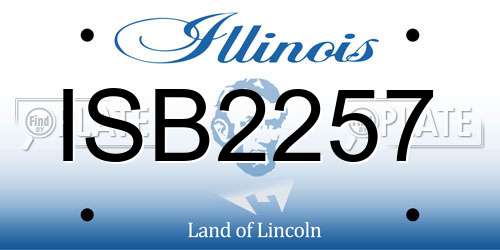 ISB2257 Illinois License Plate