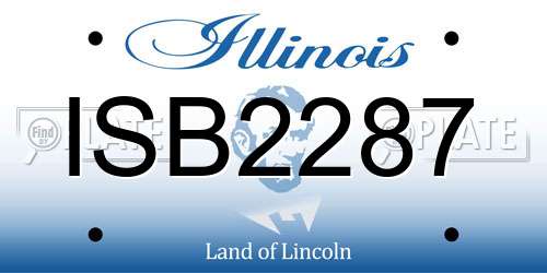 ISB2287 Illinois License Plate