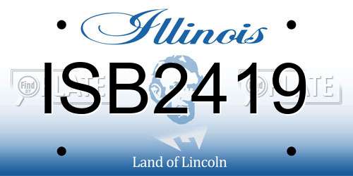 ISB2419 Illinois License Plate