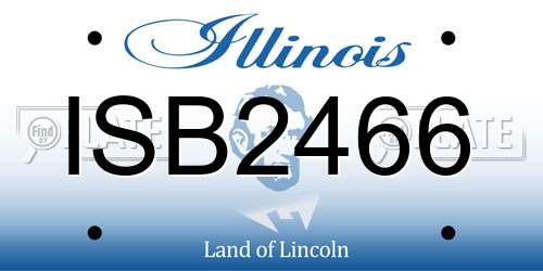 ISB2466 Illinois License Plate