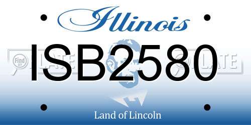ISB2580 Illinois License Plate
