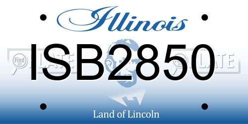 ISB2850 Illinois License Plate
