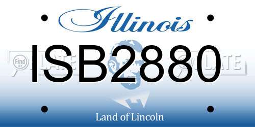 ISB2880 Illinois License Plate