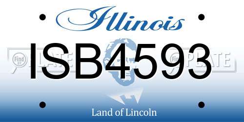 ISB4593 Illinois License Plate