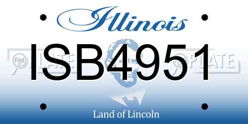 ISB4951 Illinois License Plate