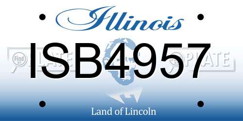 ISB4957 Illinois License Plate