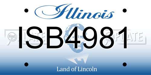 ISB4981 Illinois License Plate