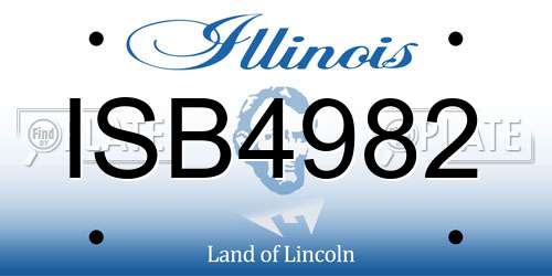 ISB4982 Illinois License Plate