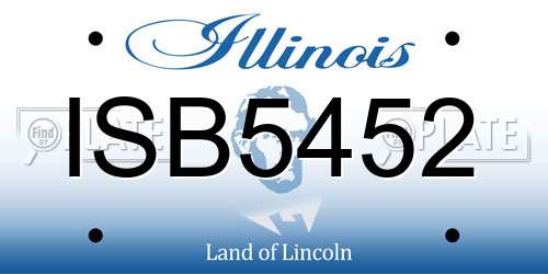 ISB5452 Illinois License Plate