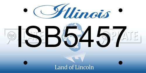 ISB5457 Illinois License Plate