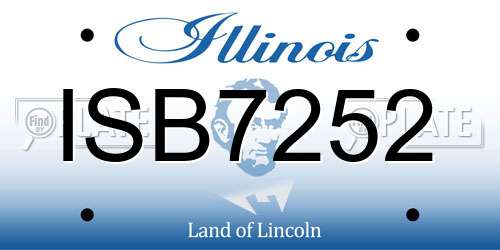 ISB7252 Illinois License Plate