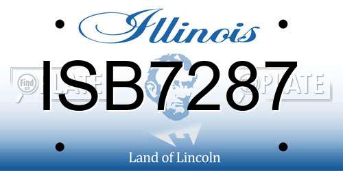 ISB7287 Illinois License Plate