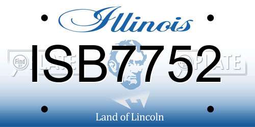 ISB7752 Illinois License Plate