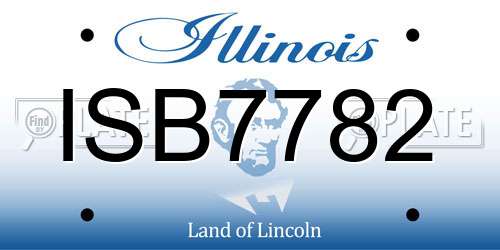 ISB7782 Illinois License Plate