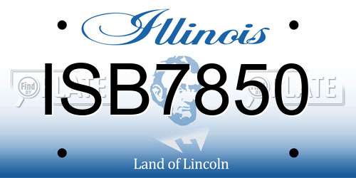 ISB7850 Illinois License Plate